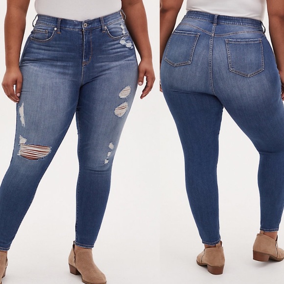 Torrid Sky High Rise Skinny Jean Med Wash 20 - Picture 1 of 6
